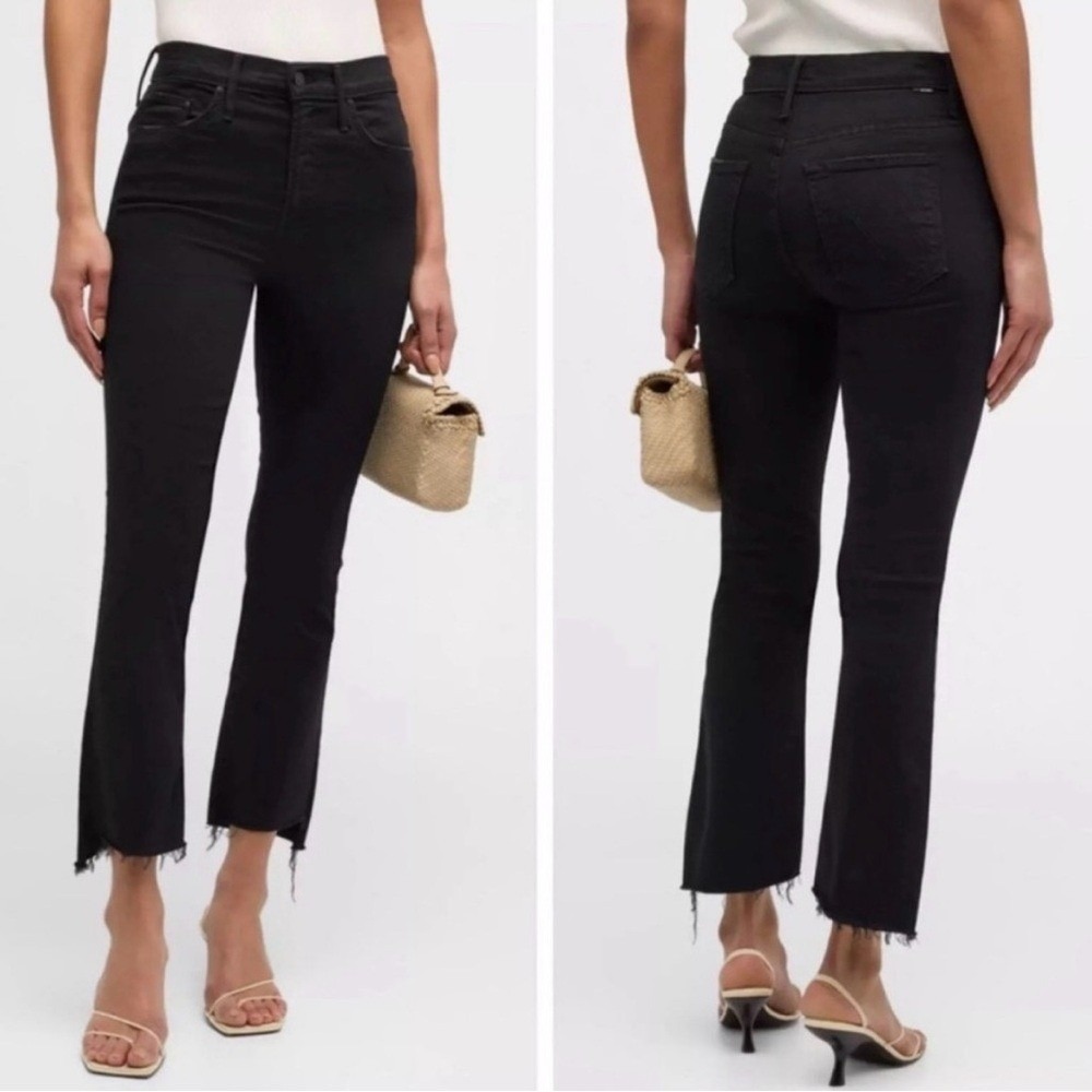 Mother The Insider Crop Step Fray Jeans Women's‎ Size 26 Not Guilty Black